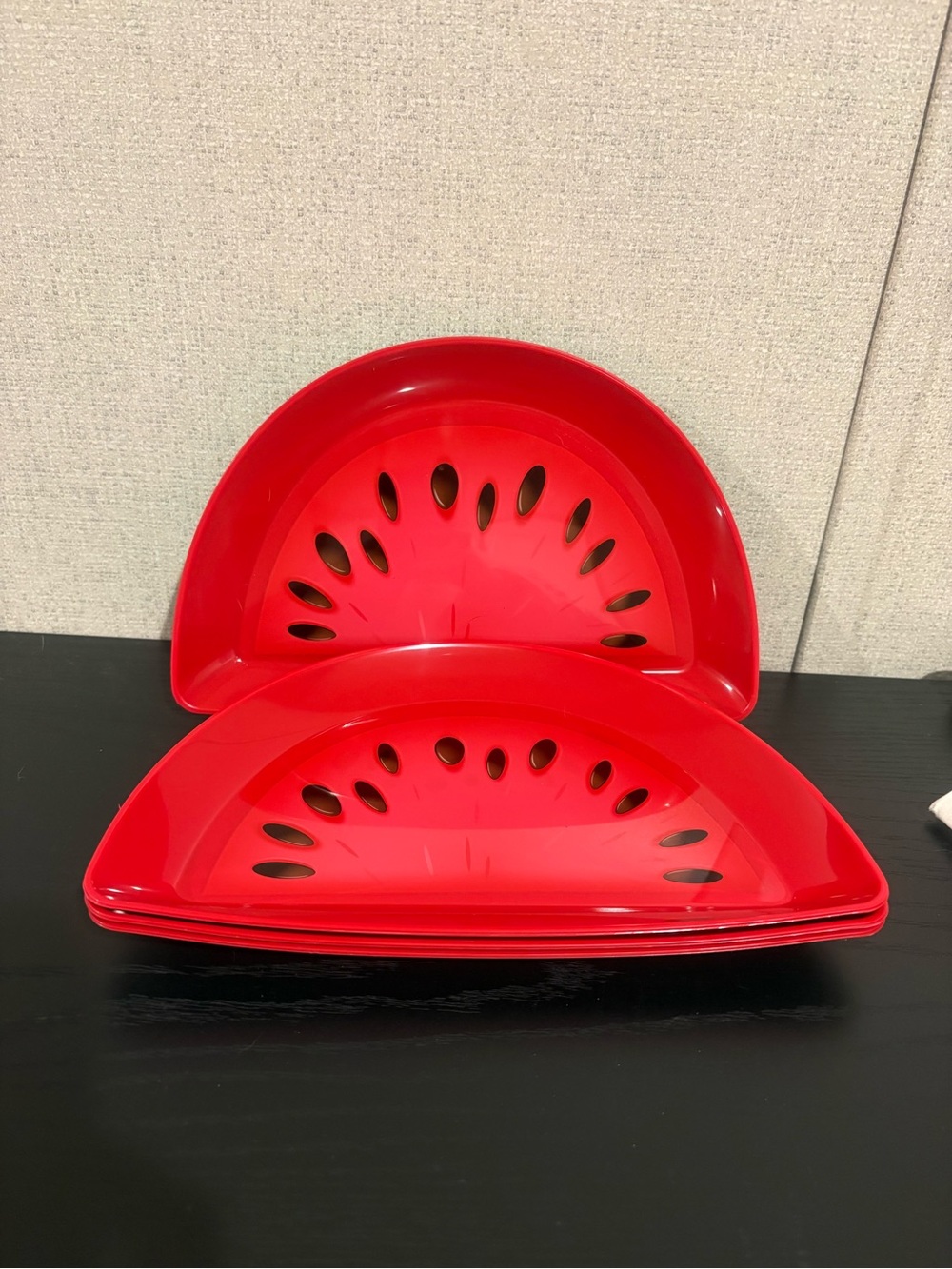 Red Watermelon Slice Serving Trays - Set of 3